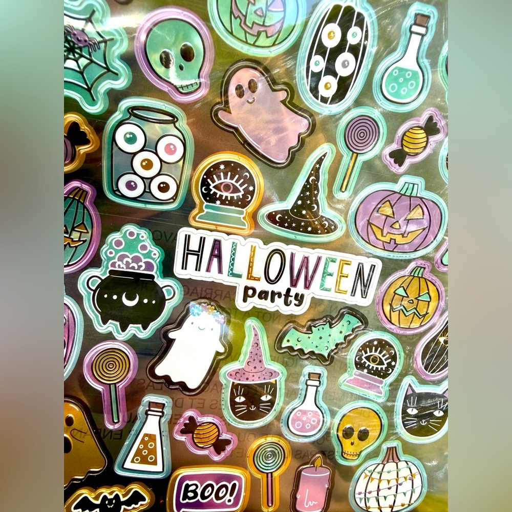 Kawaii Halloween Party Shiny Sticker Set